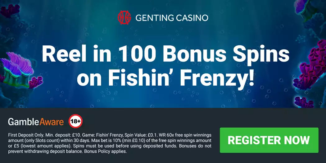 100 bonus spins on fishin frenzy