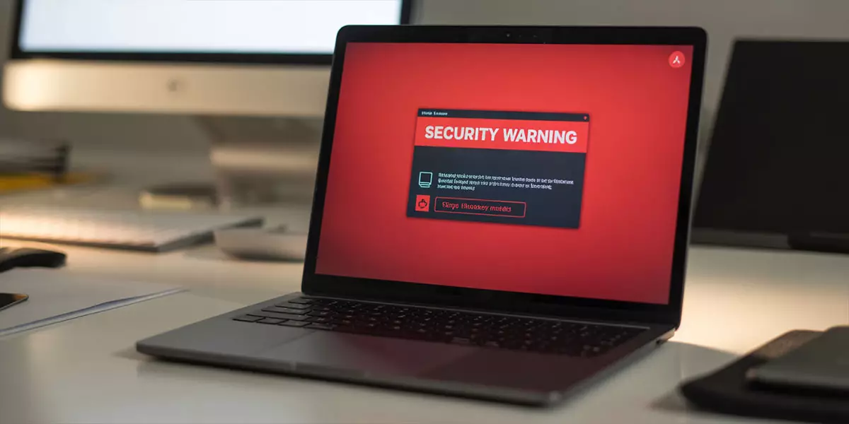 A-computer-screen-with-a-‘warning’-or-‘security-alert’-message-across-it