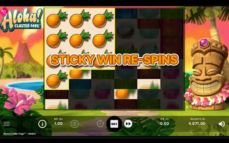 Aloha! Cluster Pays Slot - Respin Feature