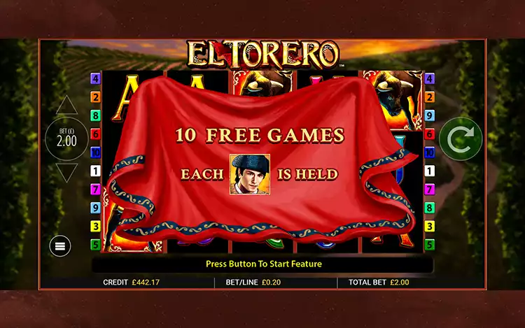 El Torero - Free Spins Features