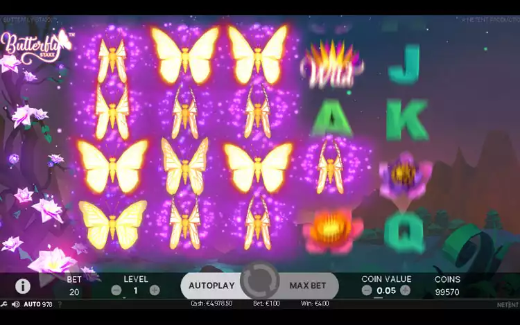 Butterfly Staxx Slot - Stacked Symbol Feature
