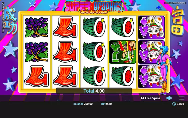 Super Graphics Upside Down - Free spins