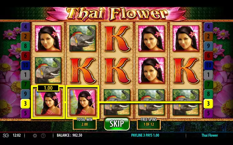 Thai Flower - Free Spin Feature