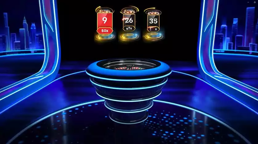 auto mega roulette game screen with wheel