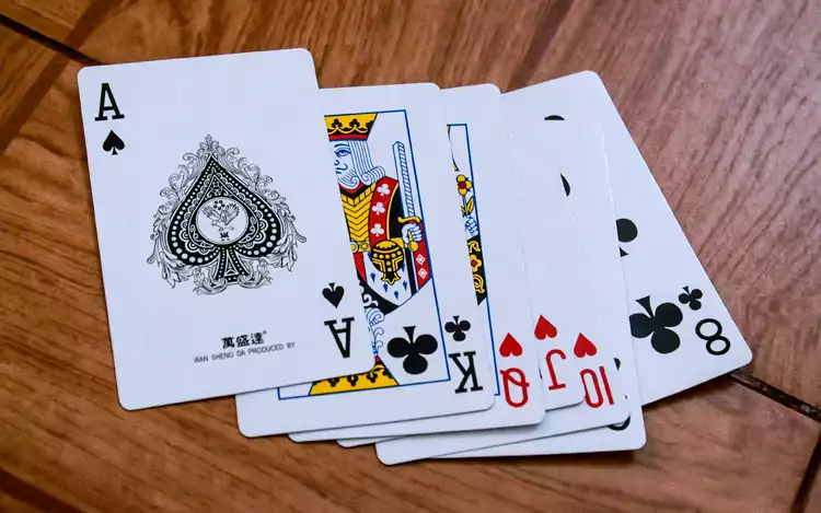 several blackjack cards