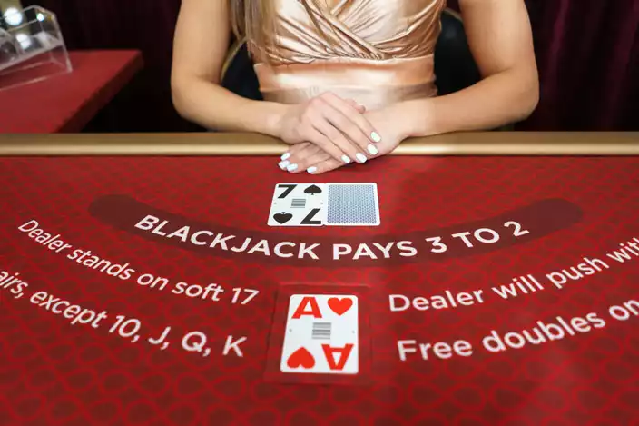 blackjack game with female dealer