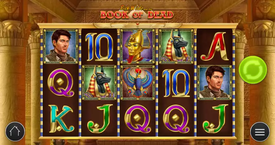 book of dead reel screen