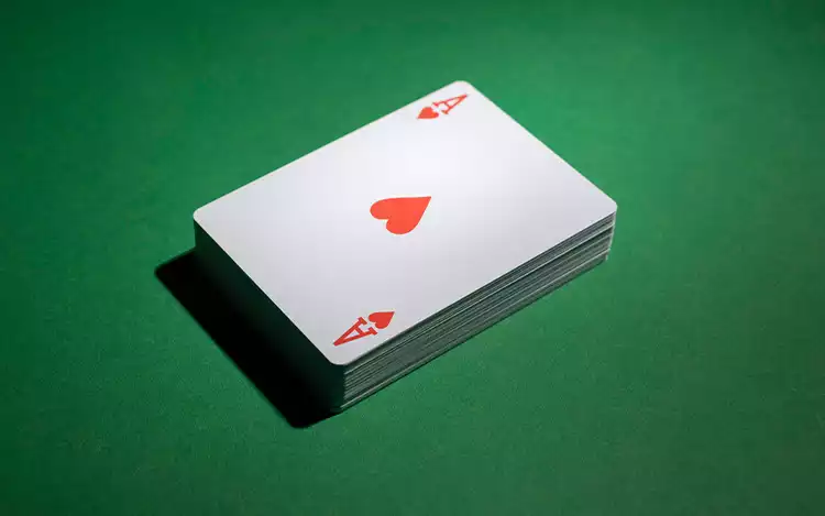 deck of cards on a game table