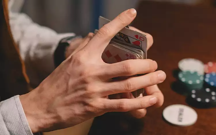 shuffling deck of cards