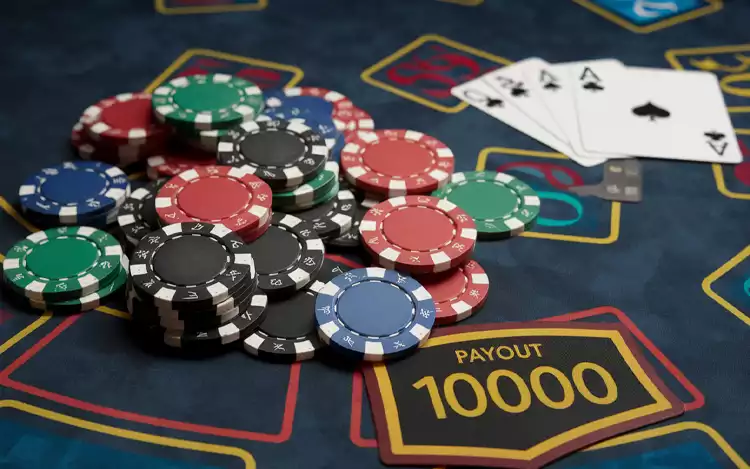 cards and chips on casino table