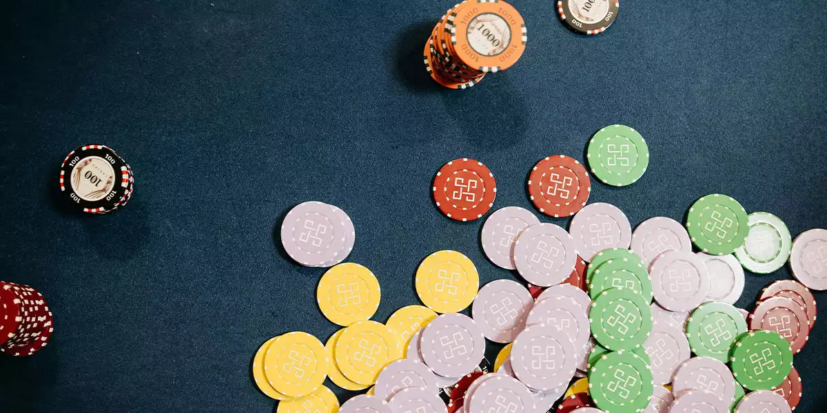 casino chips on a table