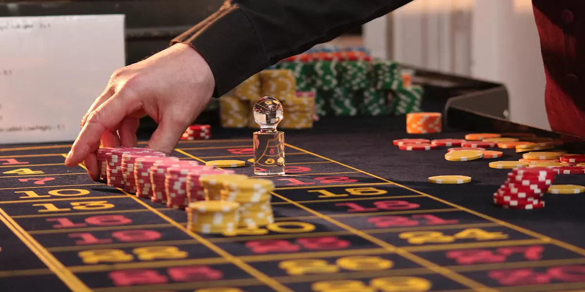 casino game table with dealer