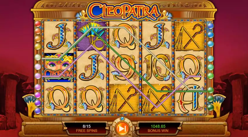 cleopatra reels with win lines