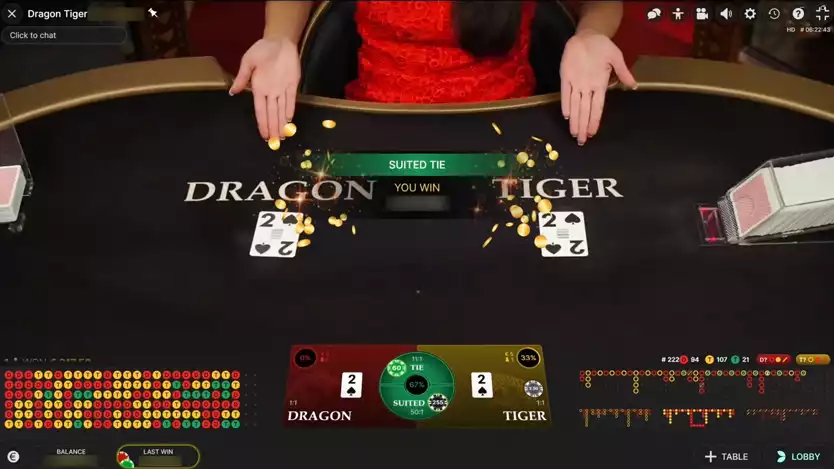 dragon tiger gameplay with result