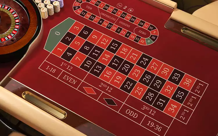 european roulette betting table