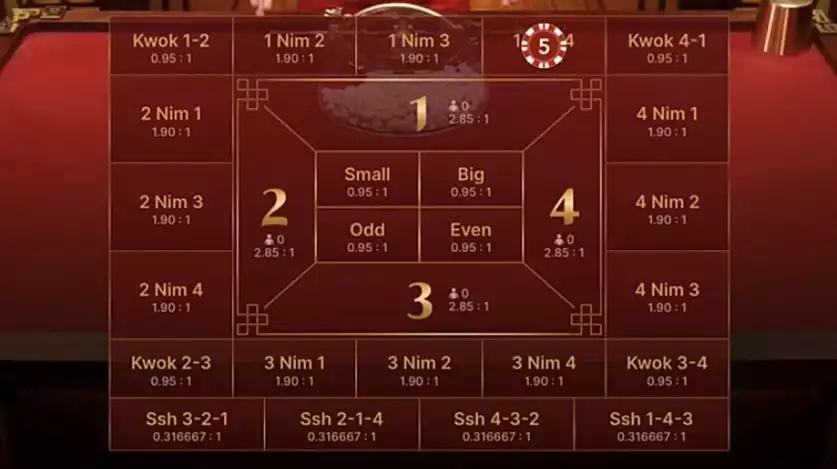fan tan live betting screen