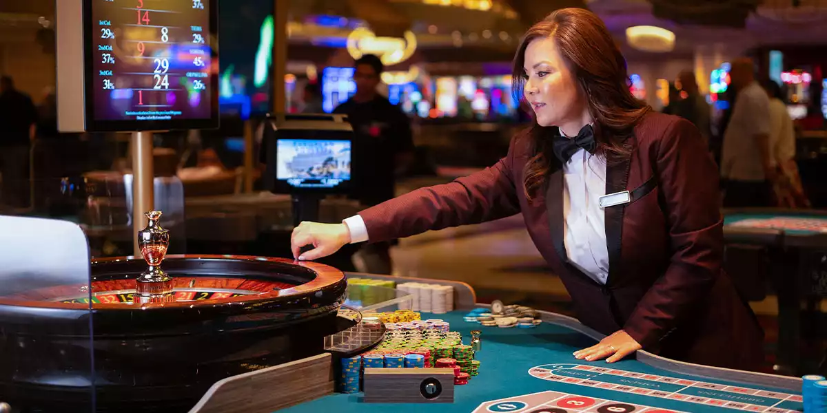 female roulette in a casino