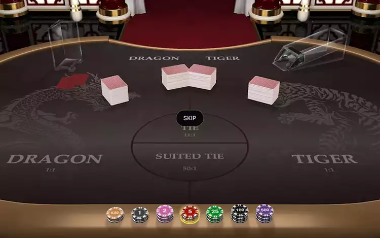 first person dragon tiger shuffling cards