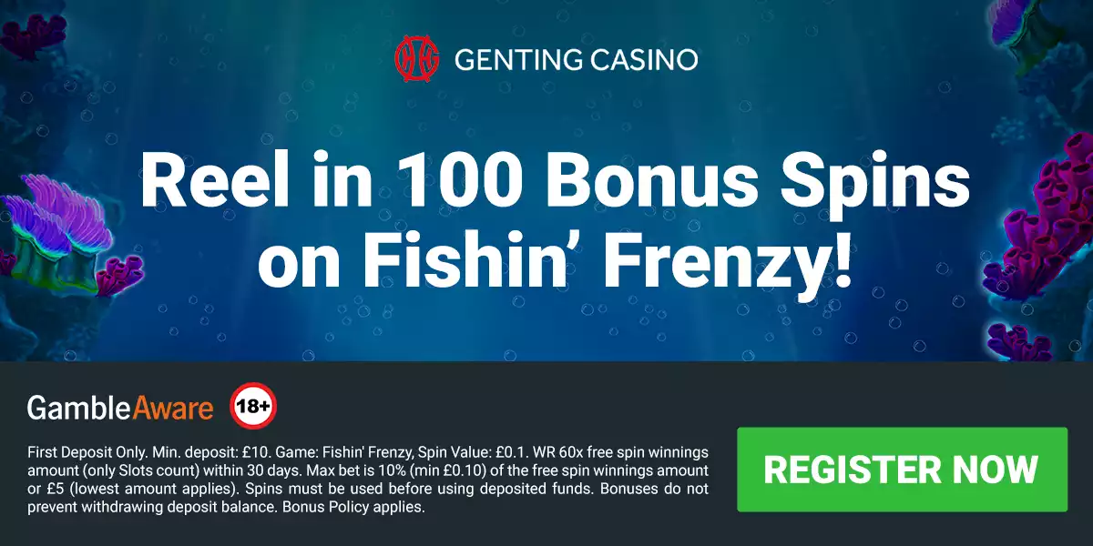 100 bonus spins on fishin frenzy
