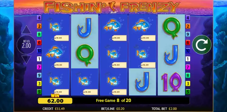 fishin frenzy free spins