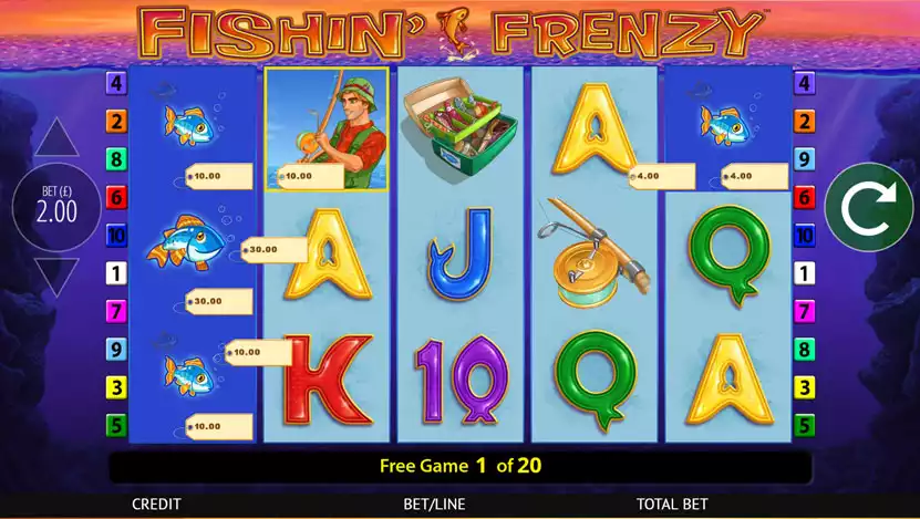 fishin frenzy sample gameplay