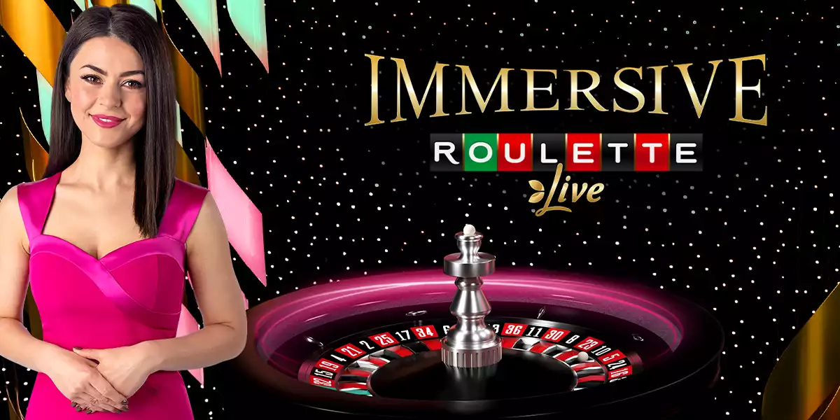 immersive roulette banner with female host