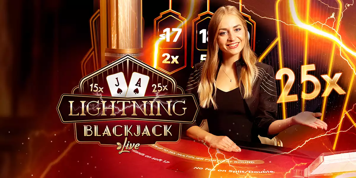  lightning blackjack banner with female host