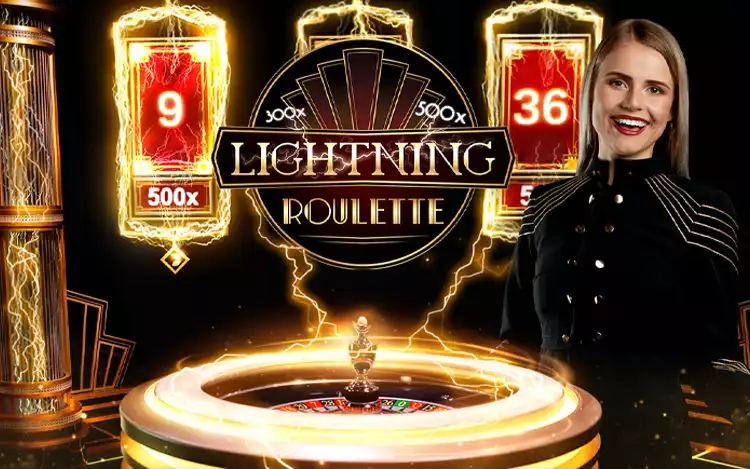 lightning roulette banner with female presenater