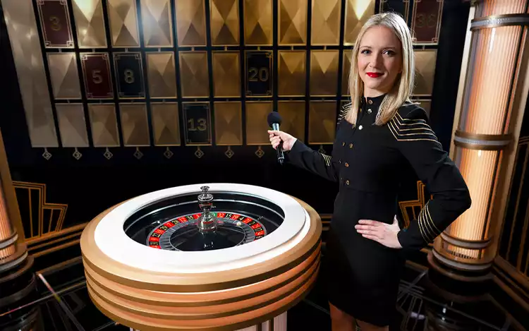 lighting roulette screen with female presenter 2
