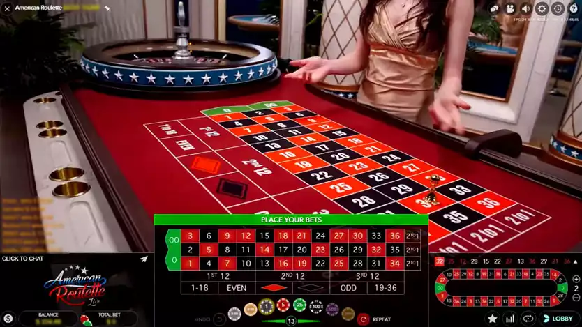 live american roulette game screen