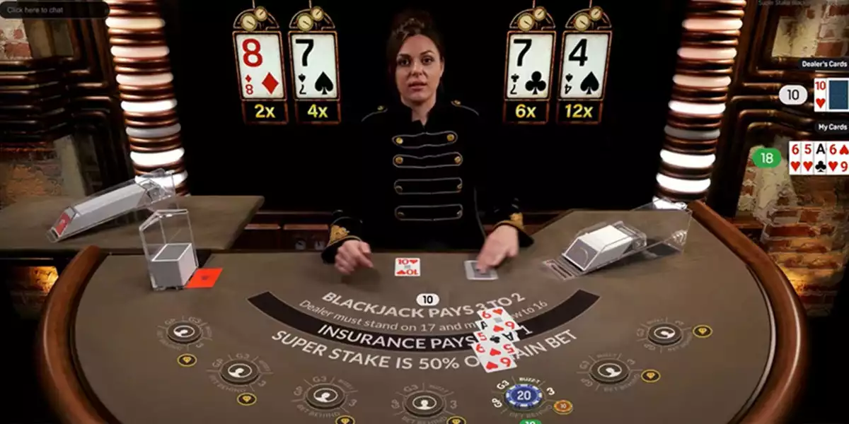 live dealer in blackjack game