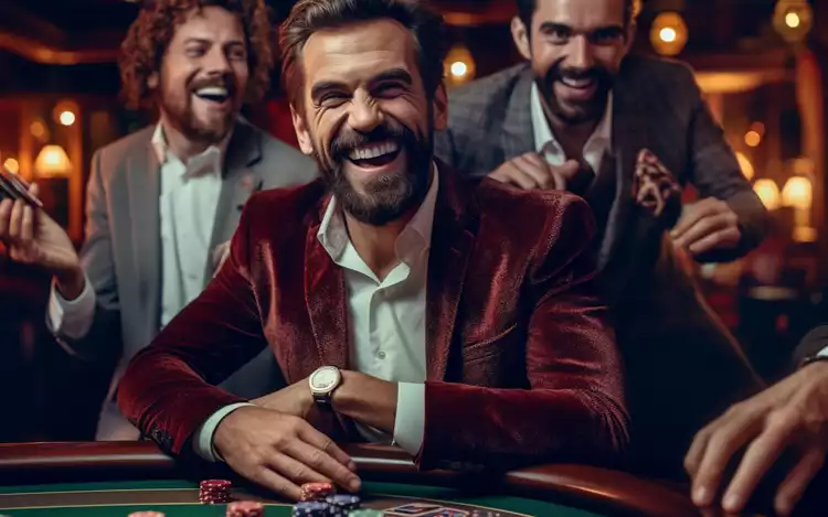male casino players having fun