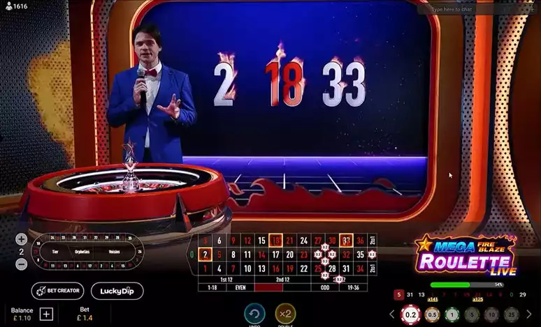mega fire blaze roulette fire numbers