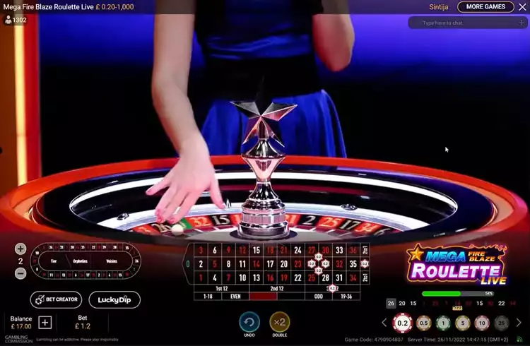 mega fire blaze roulette in-game previews