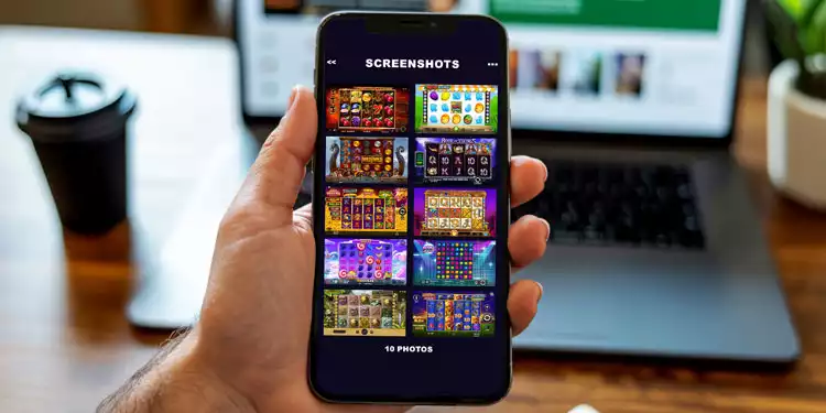 mobile-phone-screen-with-online-slot-game-screenshots