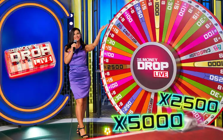money drop live banner with female host