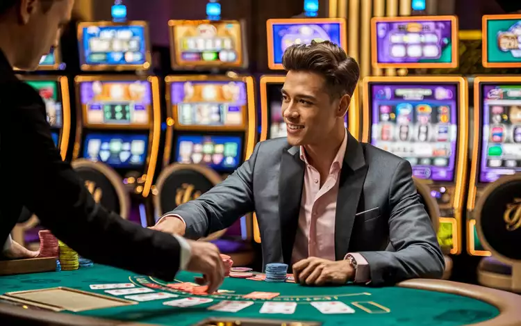 player weighing up their decision during a card game