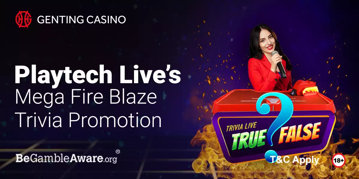Playtech Live's Mega Fire Blaze Trivia Promo