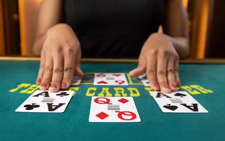 poker hand on table