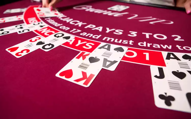 red blackjack table game