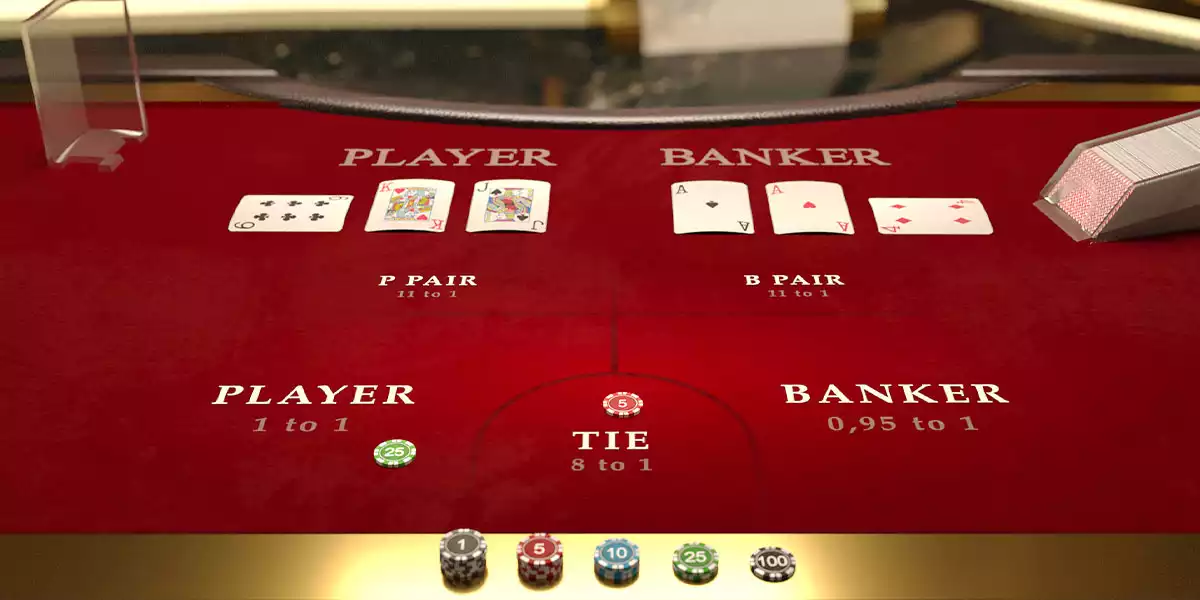 red live baccarat table