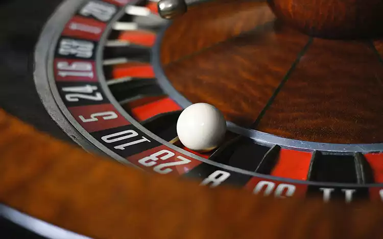 roulette ball in 23 red