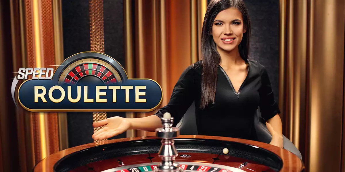 speed roulette banner with female host
