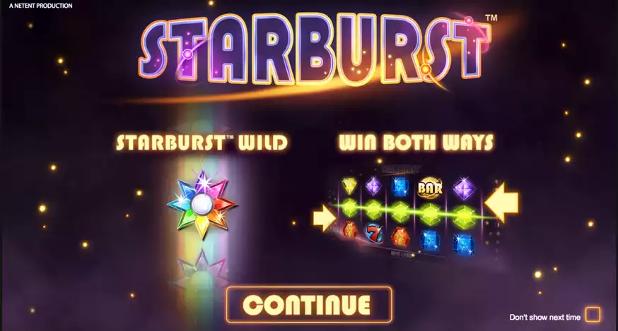 starburst game screen