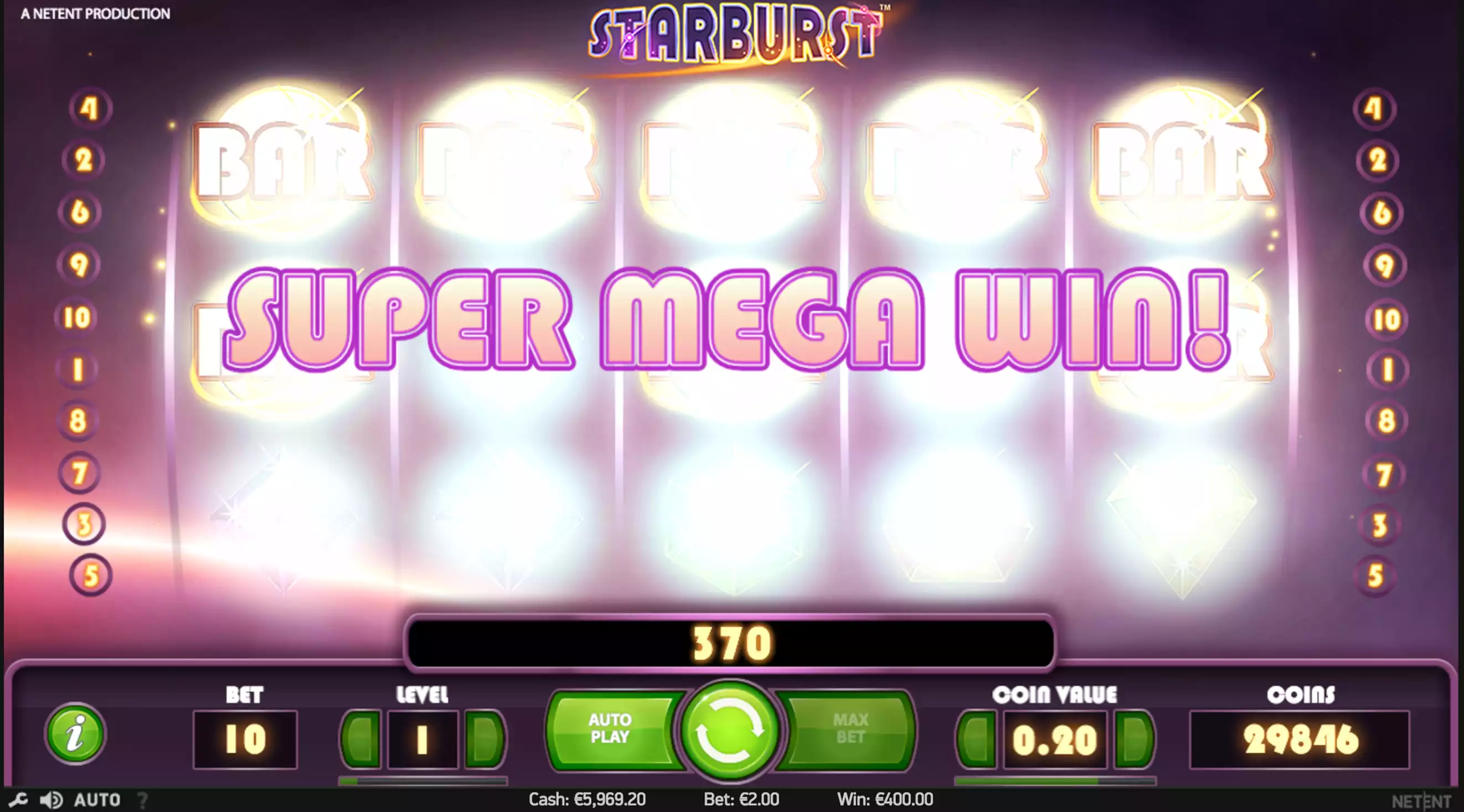 starburst slot in-game preview
