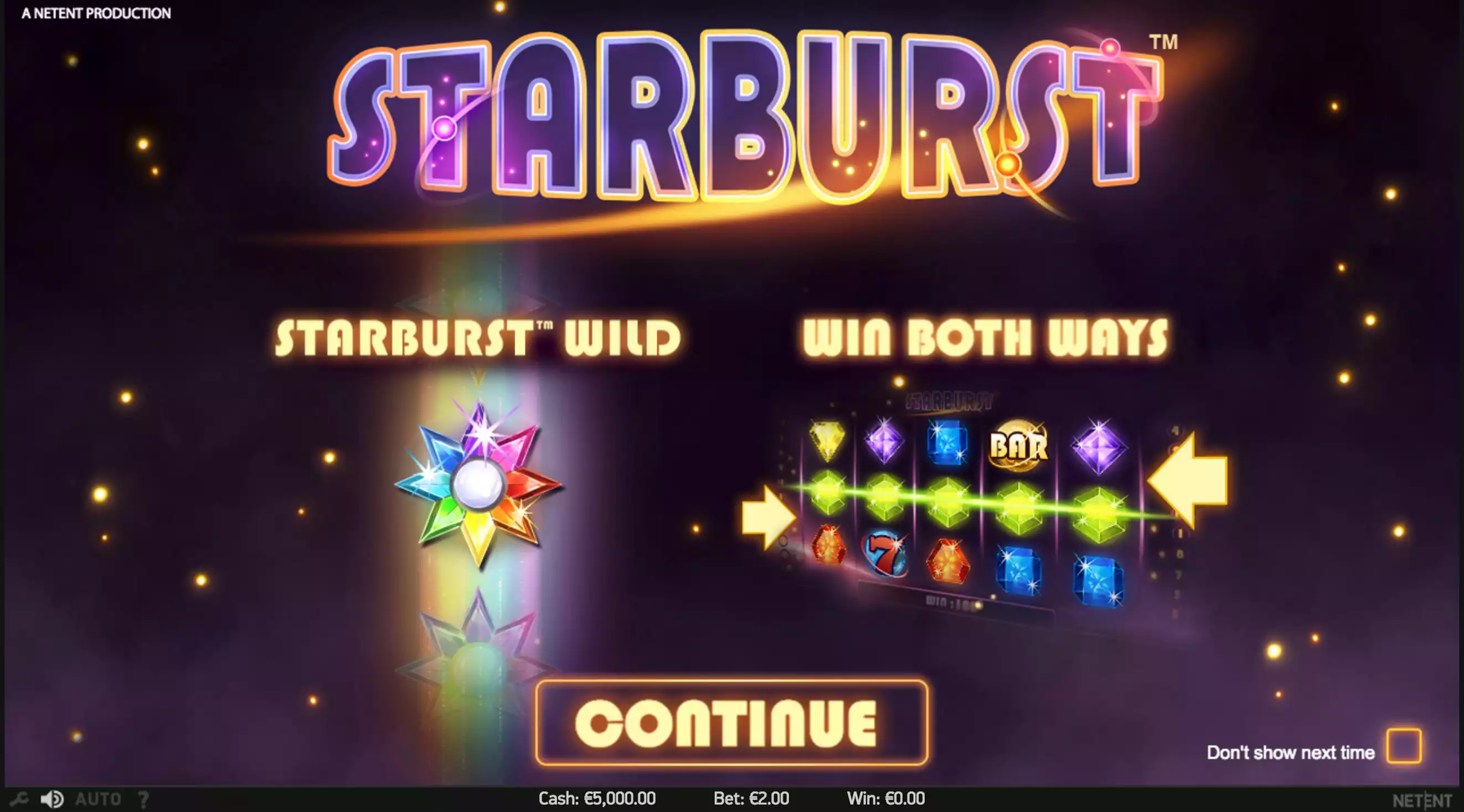 starburst slot in-game preview