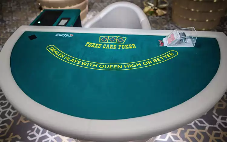 three card poker table