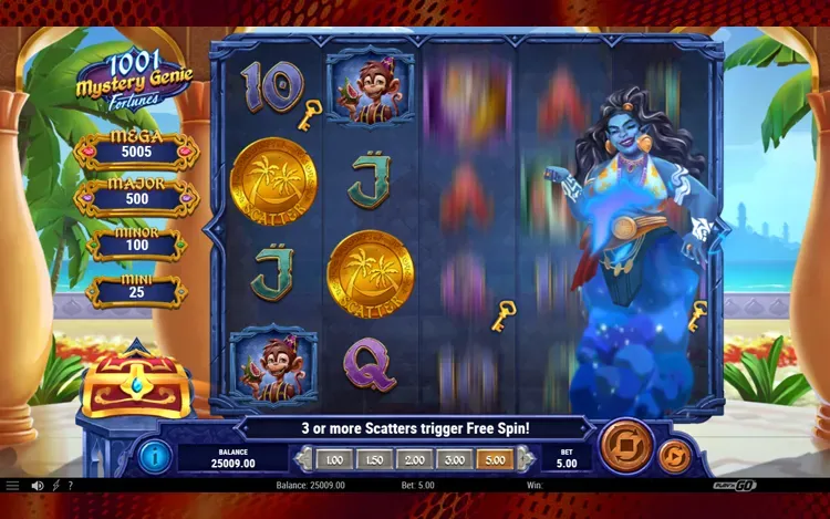 1,001 Mystery Genie Fortunes Bonus Features - Free Spins Feature