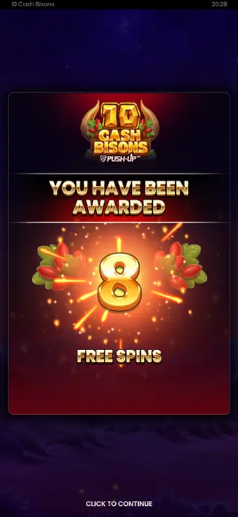10 Cash Bisons - Mobile Bonus