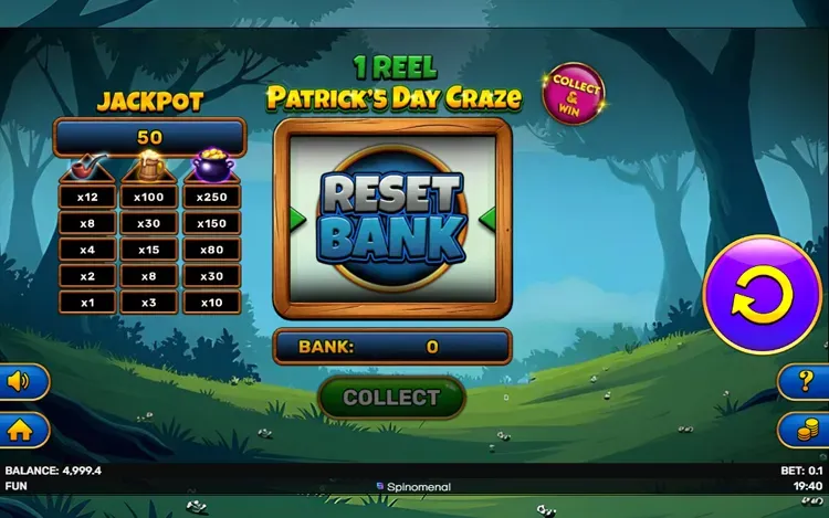 1 Reel - Patrick's Day Craze Tower - Reset Bank Symbol